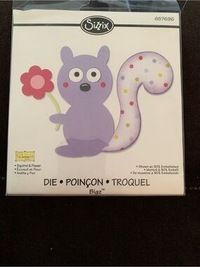 Sizzix Squirrel with Flower 🌼 and Adorable Tail Die Cut. I don’t think it’s used